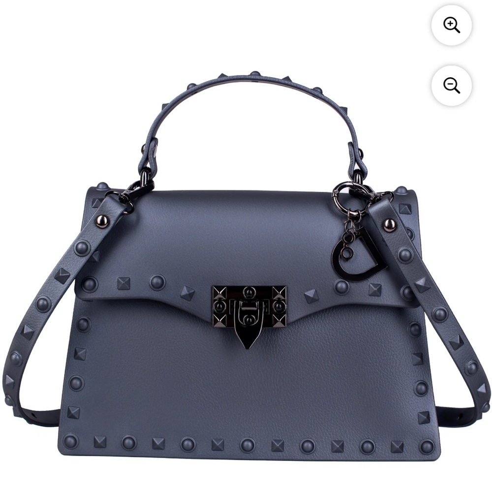*BRAND NEW/ UNUSED 🆕* Women’s Rubbery Jelly Black Studded Handbag